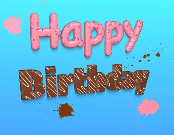 Congratulazioni Luminose Buon Compleanno Fatto Cioccolato Coriandoli — Foto Stock