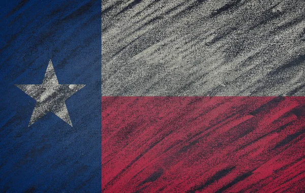 用彩色粉笔画在黑板上的德克萨斯国旗 — 图库照片