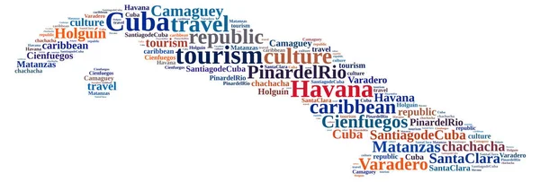 Cuba Tourism Map Cuba Made Cuban Town Names — Stock Photo, Image