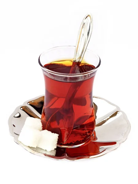 Copo Chá Com Açúcar — Fotografia de Stock