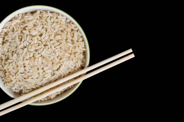 Gekochter Brauner Reis Aus Nächster Nähe — Stockfoto
