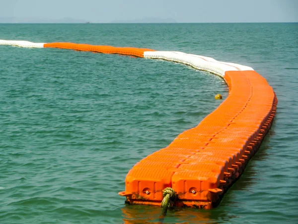 Vertical Buoy Barrier Sea — Stock Photo, Image