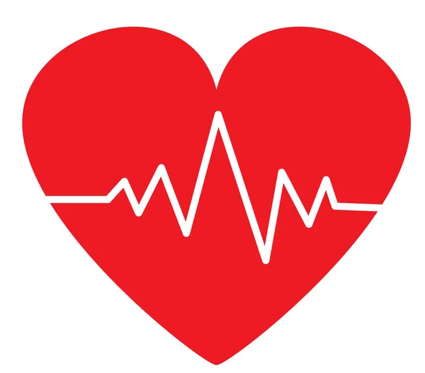 Beyaz Arka Planda Kalp Atışı Simgesi Düz Stil Kalp Atışı — Stok fotoğraf