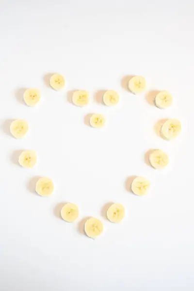 Rebanadas Plátano Forma Corazón — Foto de Stock