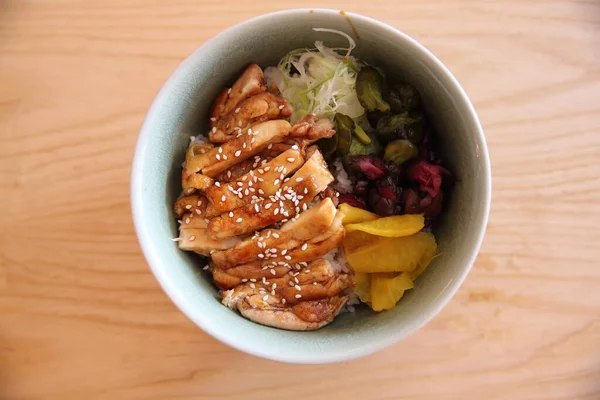 Куриные Терияки Рисовой Японской Кухне — стоковое фото