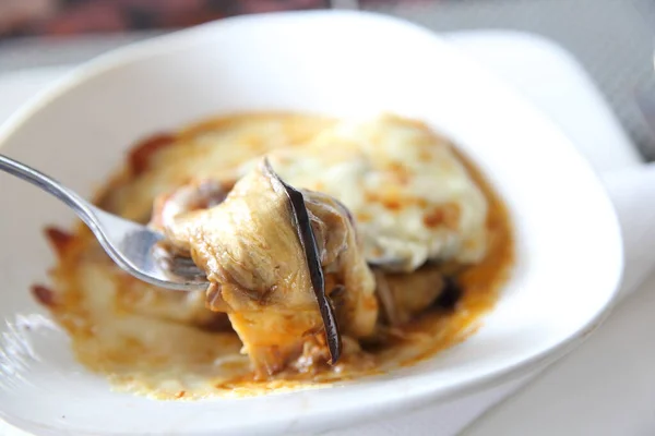Włoskie Jedzenie Oberżynowy Lasagne — Zdjęcie stockowe