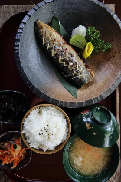 Mackerel Rice Japanese Style Food — Stock Photo, Image