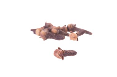 Clove spice closeup isolated on a white background