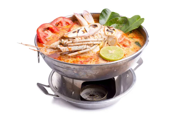 Tom Yum Goong Spicy Thai Seafood Soup — Stock Photo, Image