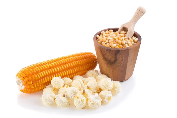 Close Popcorn Isolated White Background — Stok fotoğraf