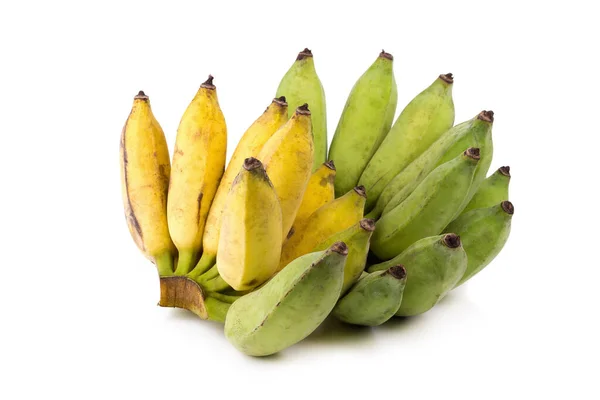 Verde Asiático Bananas Isolado Fundo — Fotografia de Stock