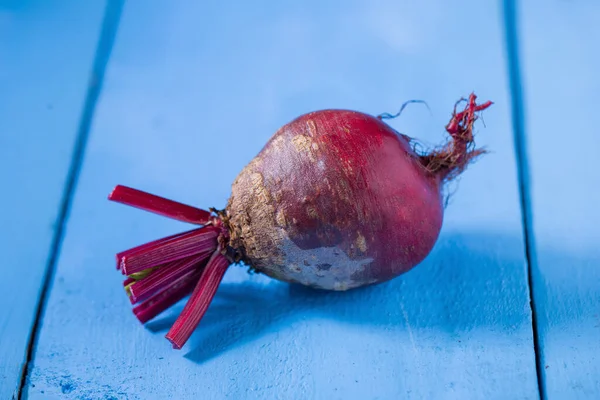 Beetroots Blue Wooden Table — Stock Photo, Image