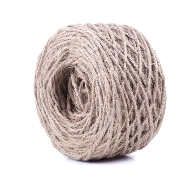 Roll Twine Jute Sacking Hemp Rope Paper Roll Isolated — Stock Photo, Image