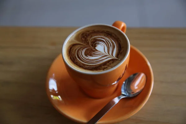 Кофе Капучино Деревянном Фоне — стоковое фото