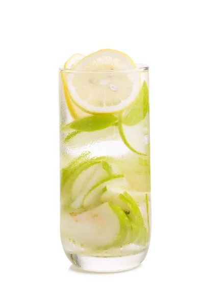 Refreshment Dengan Lemon Dan Apel Hijau — Stok Foto