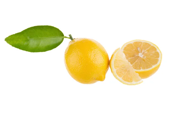 Lemon Kuning Diisolasi Atas Latar Belakang Putih — Stok Foto