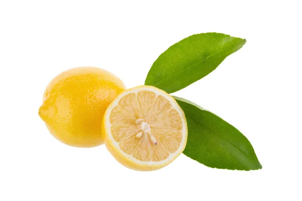 Limone Giallo Isolato Fondo Bianco — Foto Stock