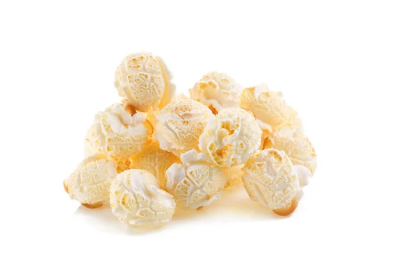 Close Popcorn Isolated White Background — Stock fotografie