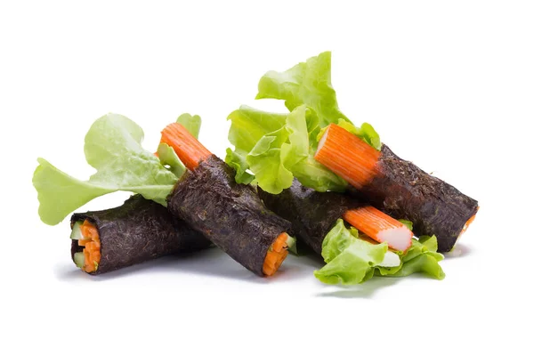 Salad Roll Sayuran Dengan Bungkus Rumput Laut — Stok Foto