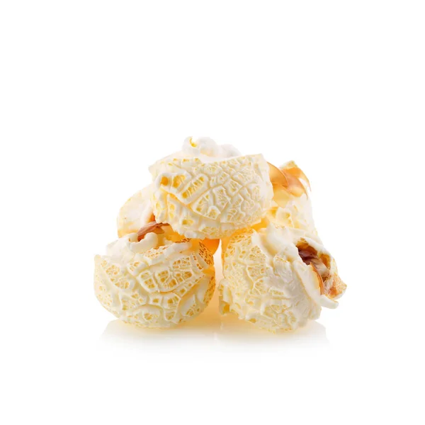 Nahaufnahme Popcorn Isoliert Auf Weißem Hintergrund — Stockfoto
