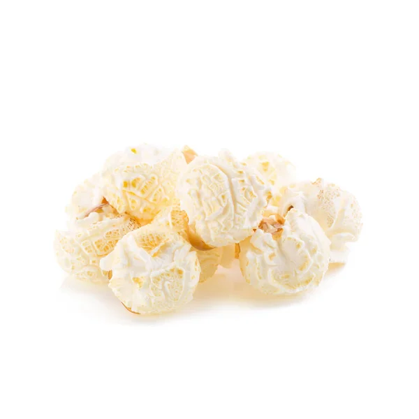 Közeli Kép Popcorn Elszigetelt Fehér Alapon — Stock Fotó