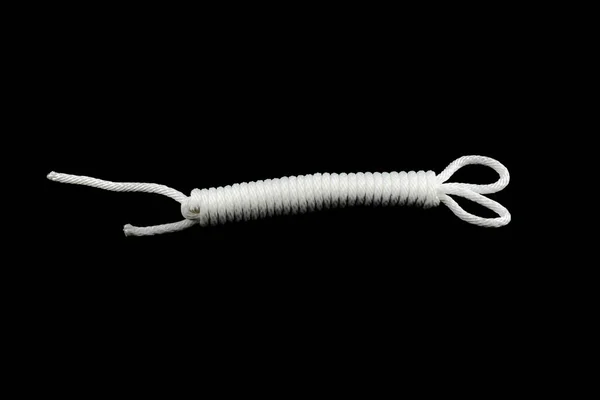 Мотузка Білий Чорному Фоні — стокове фото
