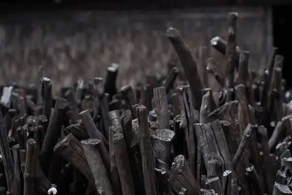 Carbón Leña Natural Carbón Tradicional — Foto de Stock