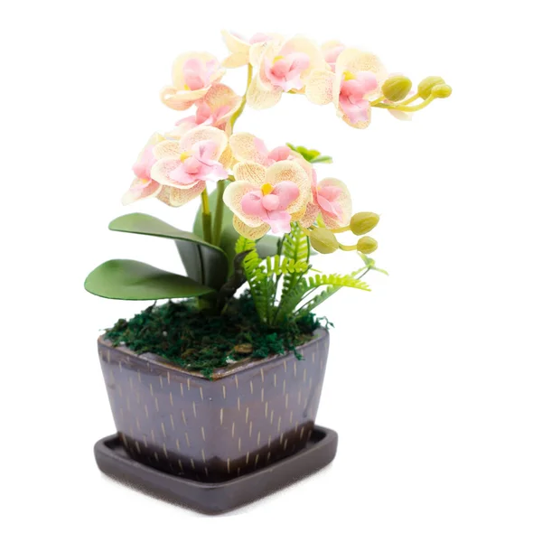 プラスチックの花の花束 白を基調としたプラスチック花 — ストック写真