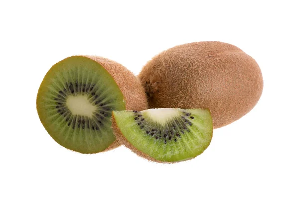 Kiwi Fruit Kiwi Sliced Isolated White Background — Photo
