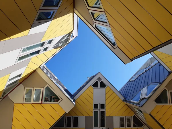 Low Angle View Cube Houses Architecture Both Designed Architect Piet — Stock Photo, Image