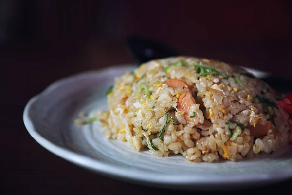 Gebrannter Reis Chahan Japanischer Gebratener Reis — Stockfoto