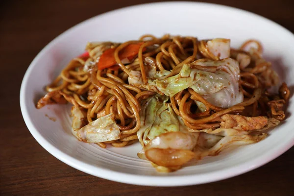 Yakisoba Nouilles Frites Style Japonais — Photo