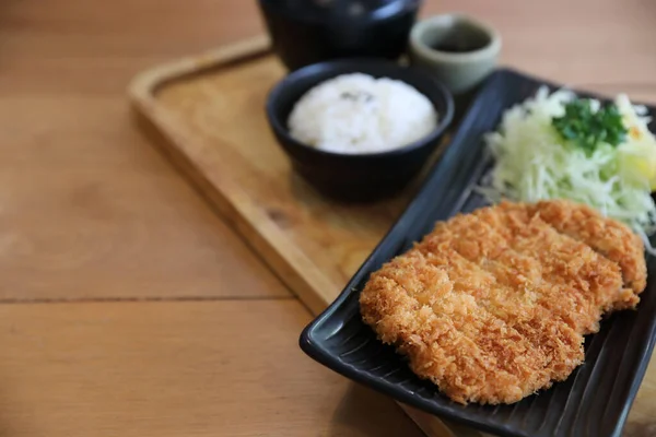 Japanese Deep Fried Pork Cutlet Rice Japanese Food — Foto Stock