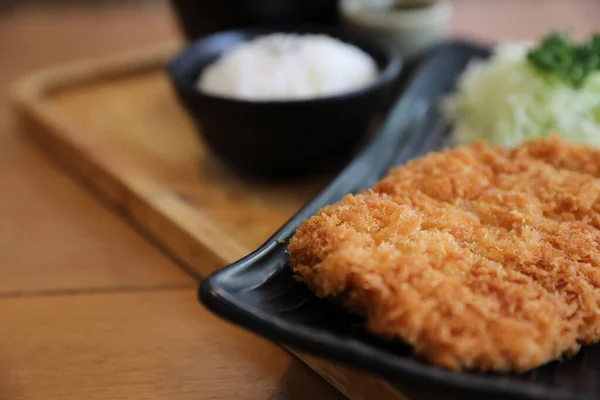 Japanese Deep Fried Pork Cutlet Rice Japanese Food — Fotografie, imagine de stoc