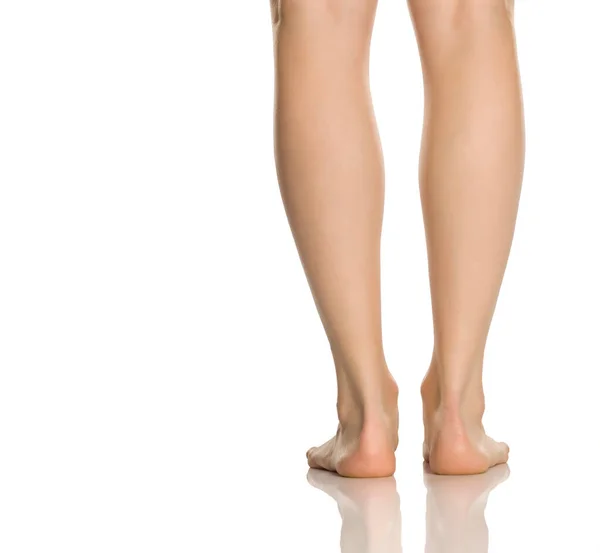 Красиві Жіночі Ноги Білому Тлі — стокове фото
