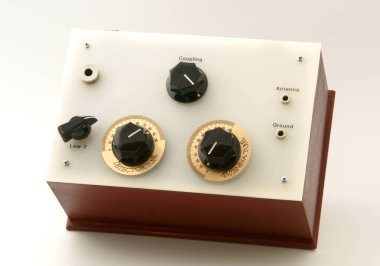 Basit kristal radyo. Yakın çekim.