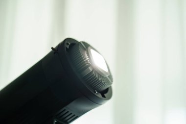 Lighting setup in studio for works.