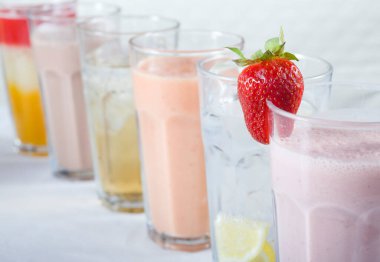 Various cold smoothie drinks