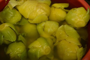 turşulu hardal yeşillikleri kapatın.