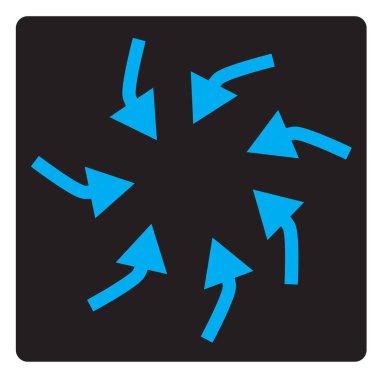 Girdap Okları arayüz araç çubuğu düğmesi. Beyaz arkaplanda Girdap Okları simgesi