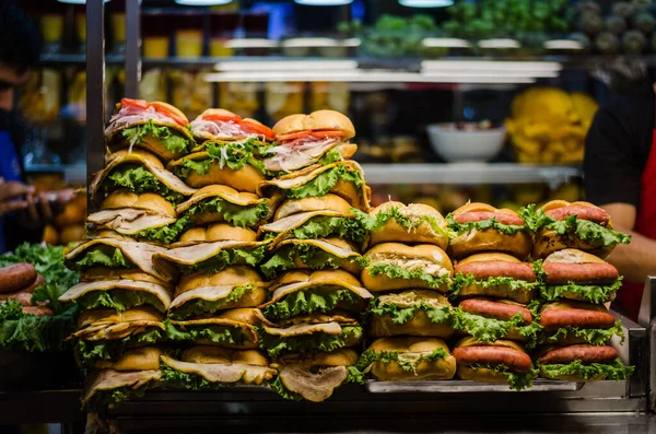Toren Van Sandwiches Close Zicht — Stockfoto