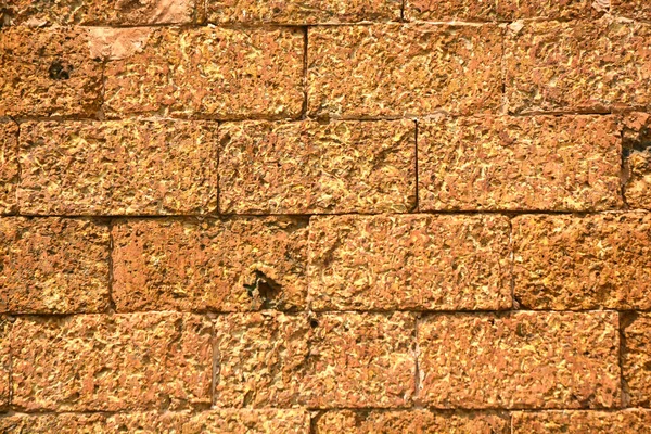 Bruine Bakstenen Muur Stoned Textuur Achtergrond — Stockfoto