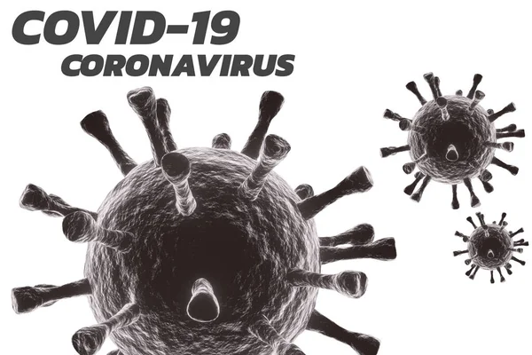 Rendered Corona Virus Covid Text White Background — Stock Photo, Image