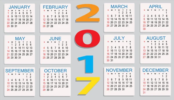 2017 Calendar Close — Stock Photo, Image