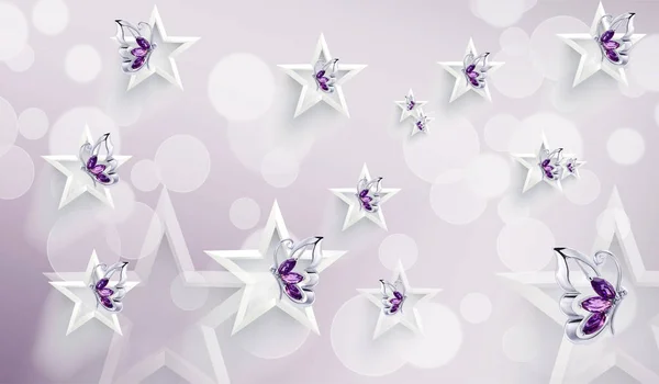 Фіолетові Шпалери Квітами — стокове фото