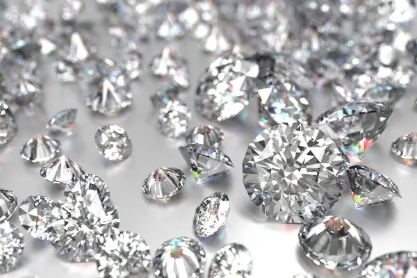 Luxus Diamanten Auf Weißem Hintergrund — Stockfoto
