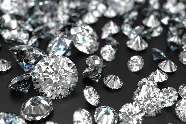 Luxus Diamanten Auf Schwarzem Hintergrund — Stockfoto