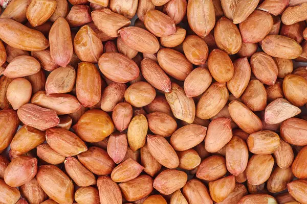 Amendoins Crus Descascados Perto — Fotografia de Stock