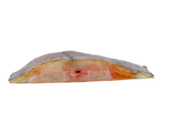 Pezzo Pesce Piatto Crudo Con Caviale Fondo Bianco — Foto Stock