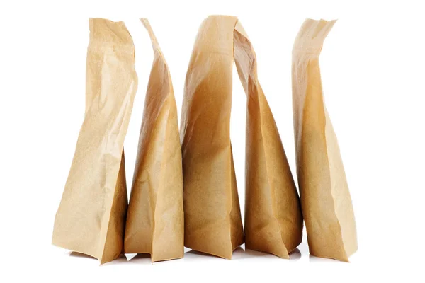Few Brown Paper Packets White Background — Stock Photo, Image